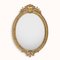 19th Century Gilt Wood Oval Mirror with Shell Crest, 1890s 1