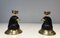 Candlesticks Representing Carved Wooden Eagles with Brass Spikes and Glass Eyes from Houy Pouiga, 1970s, Set of 2, Image 1