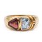 Vintage 14k Yellow Gold Ring with Topaz, Tourmaline and Diamond, 1970s, Image 1