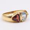 Vintage 14k Yellow Gold Ring with Topaz, Tourmaline and Diamond, 1970s 3