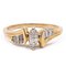 Vintage 14 Karat Gelbgold Ring mit Central Marquise Diamanten und seitlichen Diamanten, 1980er 1