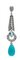 Turquoise, Topazs, Diamonds, 14 Karat White Gold Dangle Earrings, Set of 2 2