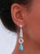 Turquoise, Topazs, Diamonds, 14 Karat White Gold Dangle Earrings, Set of 2 5