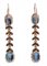 Sapphires, Diamonds, Rose Gold and Silver Dangle Earrings, Set of 2 3