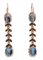 Sapphires, Diamonds, Rose Gold and Silver Dangle Earrings, Set of 2, Image 3