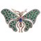 Sapphire, Diamonds, Hydrothermal Spinel, Rose Gold and Silver Butterfly Brooch 1