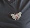 Spilla a forma di farfalla in zaffiro, diamanti, spinello idrotermale, oro rosa e argento, Immagine 8