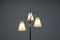 Italienische Schwarze Mid-Century Dreibein Stehlampe aus Stahl & Messing 19
