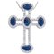 18 Karat White Gold Cross Pendant Necklace with Sapphires & Diamonds 1