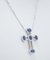 18 Karat White Gold Cross Pendant Necklace with Sapphires & Diamonds 3