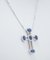 18 Karat White Gold Cross Pendant Necklace with Sapphires & Diamonds, Image 3