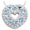 18 Karat White Gold Heart Shape Pendant Necklace with Aquamarine & Diamonds 1