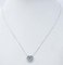 18 Karat White Gold Heart Shape Pendant Necklace with Aquamarine & Diamonds 2