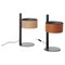 Metal and Leather Table Lamps by Victor Vasilev for Oluce, Set of 2 1