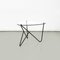 Italian Coffee Table with Triangular Top & Glass and Black Metal Structure, 1950s 2