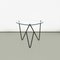 Italian Coffee Table with Triangular Top & Glass and Black Metal Structure, 1950s 3