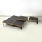 Italian Modern Slate Wood & Metal Coffee Tables attributed to De Martini for Cassina, 1980s, Set of 3 3