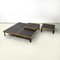 Italian Modern Slate Wood & Metal Coffee Tables attributed to De Martini for Cassina, 1980s, Set of 3, Image 3