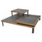 Italian Modern Slate Wood & Metal Coffee Tables attributed to De Martini for Cassina, 1980s, Set of 3, Image 1