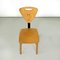 Moderne italienische Stühle aus hellem Holz mit schwarzen Metallstangen, 1980er, 6 . Set 6