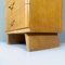 Cabinet with Wooden Drawers, Black Glass Beveled Edge and Brass, 1940s, Image 17