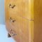 Cabinet with Wooden Drawers, Black Glass Beveled Edge and Brass, 1940s, Image 15