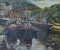 Escena del puerto impresionista, años 60, óleo sobre lienzo, enmarcado, Imagen 2