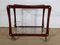 Serving Carts in Mahogany, Glass and Brass, 1960s, Set of 2 11