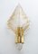 Mid-Century Modern Gold Leaf, Murano Glass & Brass Sconces, by Tomaso Buzzi for Venini, 1950s, Set of 2, Image 6