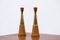 Vintage Scandinavian Oak & Brass Candlesticks, 1960s, Set of 2, Image 5