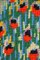 Obra de arte textil con pavo real en el paisaje del parque, años 80, Imagen 5