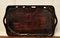 Oriental Folk Art Carved Red Lacquer Tray Decorated with Cockerels, 1920s 7