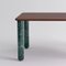 Medium Walnut and Green Marble Sunday Dining Table by Jean-Baptiste Souletie 3