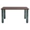 Medium Walnut and Green Marble Sunday Dining Table by Jean-Baptiste Souletie 1