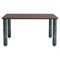 Medium Walnut and Green Marble Sunday Dining Table by Jean-Baptiste Souletie, Image 1