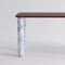 Small Walnut and White Marble Sunday Dining Table by Jean-Baptiste Souletie, Image 3