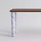 Large Walnut and White Marble Sunday Dining Table by Jean-Baptiste Souletie 3