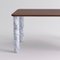 Medium Walnut and White Marble Sunday Dining Table by Jean-Baptiste Souletie 3