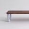 Large Walnut and White Marble Sunday Coffee Table by Jean-Baptiste Souletie, Image 3