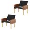 Natural Walnut Block Armchair by Carl Malmsten, Set of 2 1