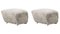 Green Tea Natural Oak Sheepskin the Tired Man Footstools by Lassen, Set of 2 2