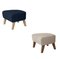 Sand and Natural Oak Sahco Zero Footstool by Lassen, Set of 2 4