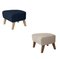 Sand and Natural Oak Sahco Zero Footstool by Lassen, Set of 2, Image 4