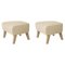 Sand and Natural Oak Sahco Zero Footstool by Lassen, Set of 2, Image 1