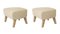 Sand and Natural Oak Sahco Zero Footstool by Lassen, Set of 2 2