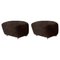 Espresso Natural Oak and Sheepskin the Tired Man Footstools by Lassen, Set of 2 1