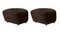 Espresso Natural Oak and Sheepskin the Tired Man Footstools by Lassen, Set of 2, Image 2