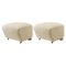 Beige Natural Oak Sahco Zero the Tired Man Footstool by Lassen, Set of 2 1