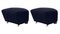 Blue Smoked Oak Hallingdal the Tired Man Footstools by Lassen, Set of 2 2