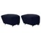 Blue Smoked Oak Hallingdal the Tired Man Footstools by Lassen, Set of 2 1